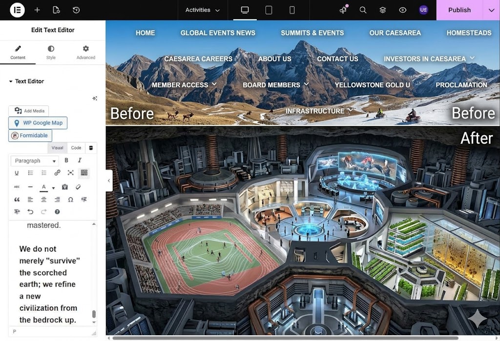 Caesarea Yellowstone Summit - Then and Now